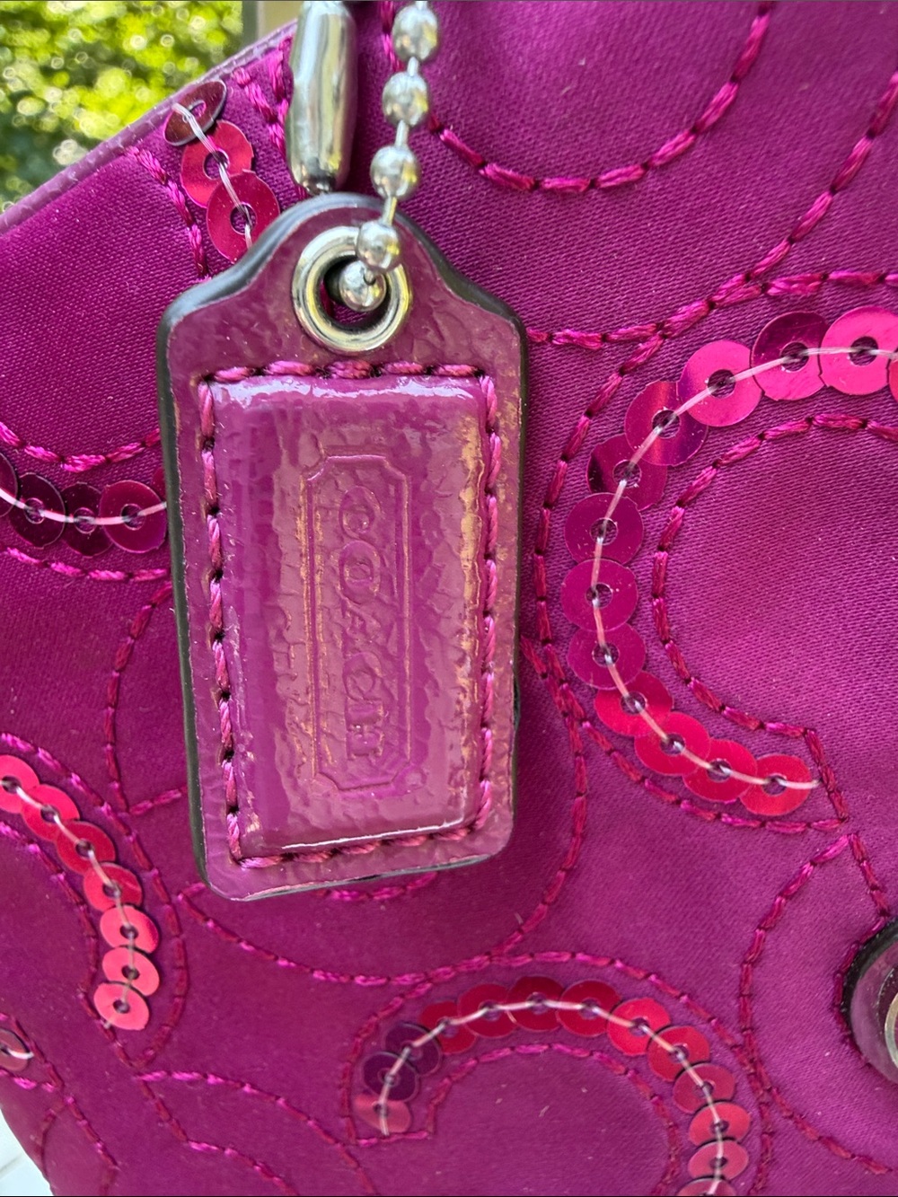 Coach Fuchsia Signature Zip Wristlet - Picture 5 of 16